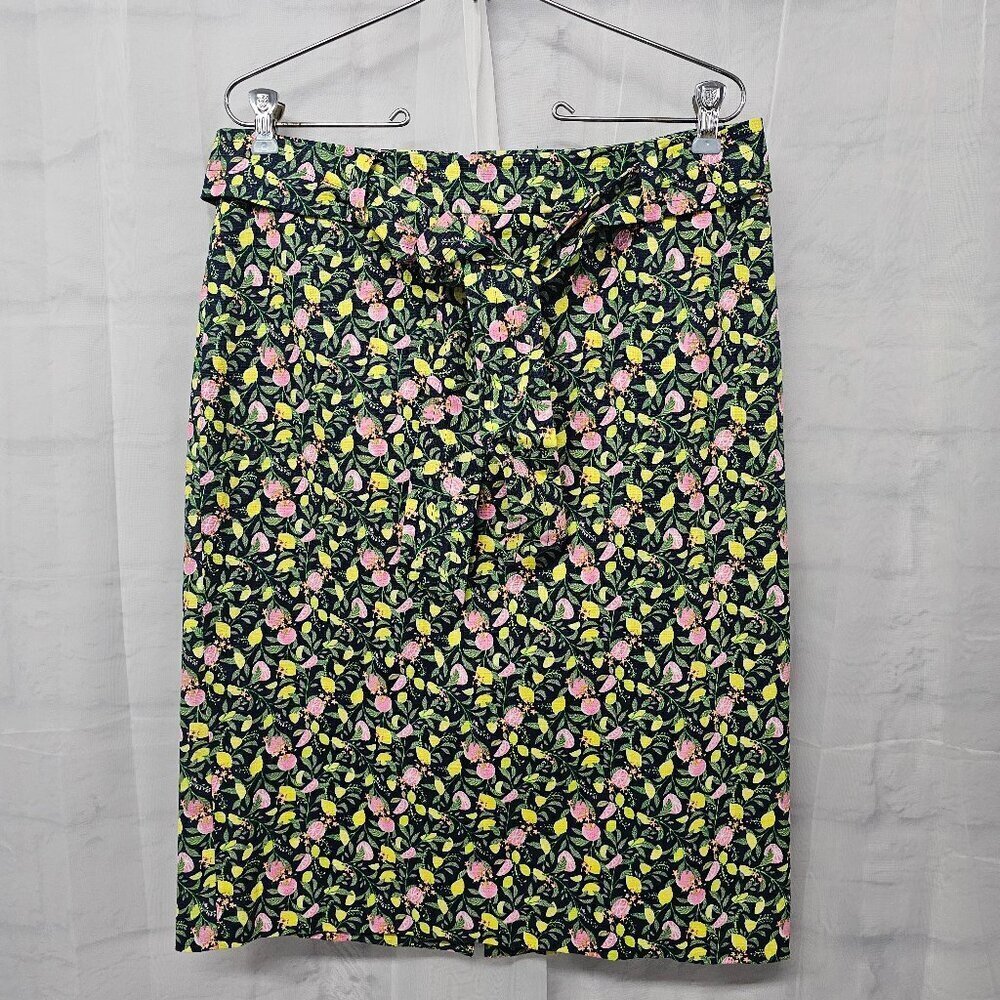 1901 Skirt Green Lemon Print A-Line Casual Cottage Fairy 8